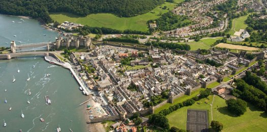 Conwy (featuring Castle & walled town) Aerial North Towns & Villages